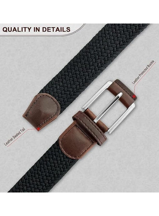 ChicAbode Stretch Belt for Mens Woven Braided Web Belt, 3.5cm Width for Golf Casual Pants Shirts Jeans - Image 5